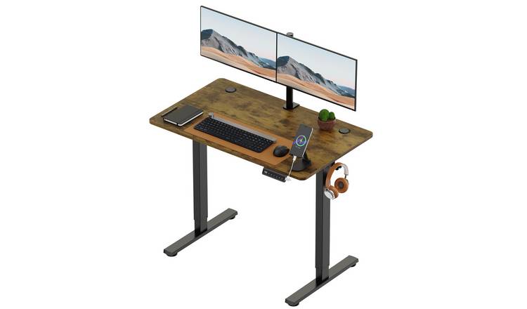 Vonhaus 100 x 60cm Electric Height Adjustable Standing Desk - Walnut