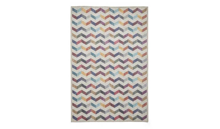 Mega Flooring Multi Modern Geometric Rug - 76 x 150cm