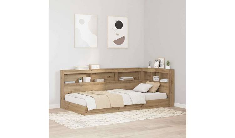 Walplus Wood Storage Headboard - Oak - 217.5 x 107.5 x 76.5 cm
