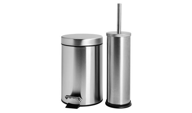 Harbour Housewares Round Toilet Brush & Bin Set - Matt