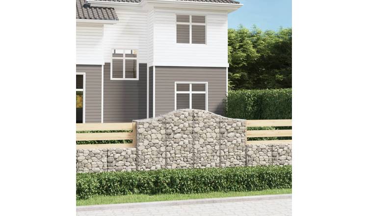 Walplus Galvanised Iron Gabion Basket - Silver 200 x 50 x 120/ - 140 cm