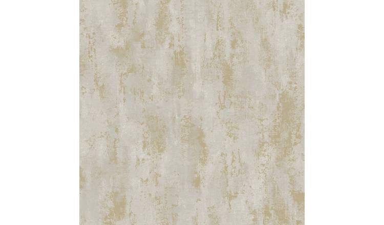 Grandeco Venetian Textured Distressed Concrete Stone Wallpaper - Taupe