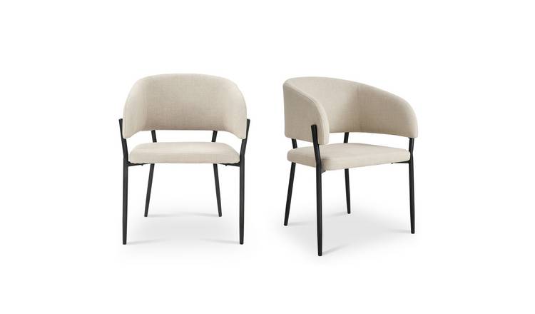 Vonhaus Oxford Dining Chairs Set of 2 - Cream