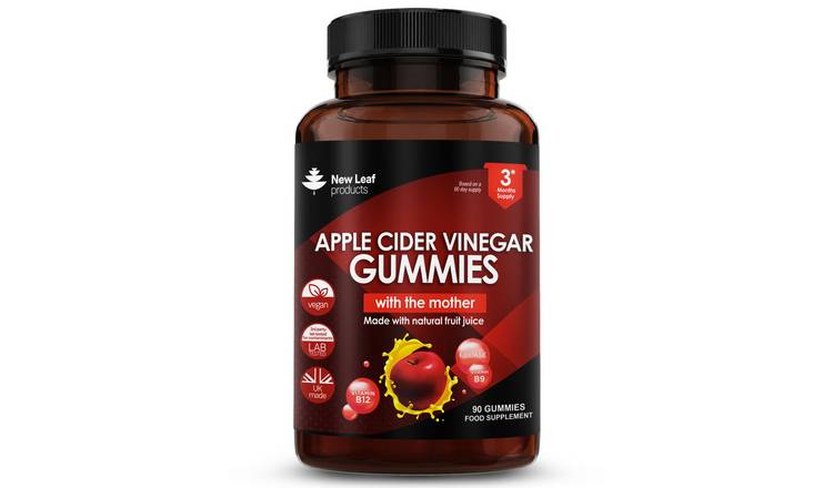 New Leaf Apple Cider Vinegar with The Mother Folic Acid Vit B12 - 90 Gummies