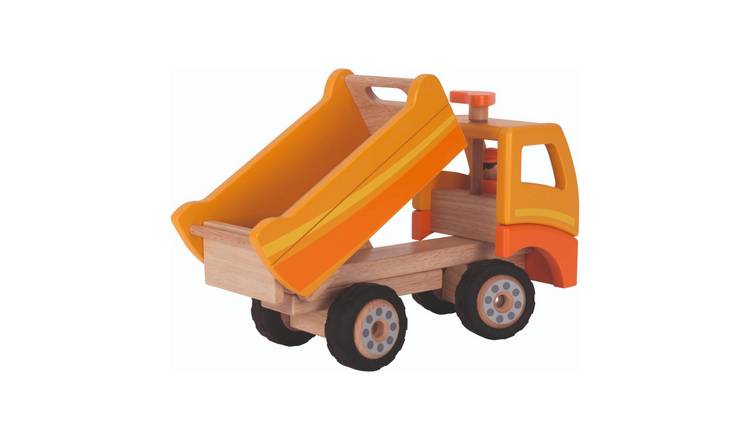 Goki Wooden Dump Truck Toy Tipper Vehicle - Orange