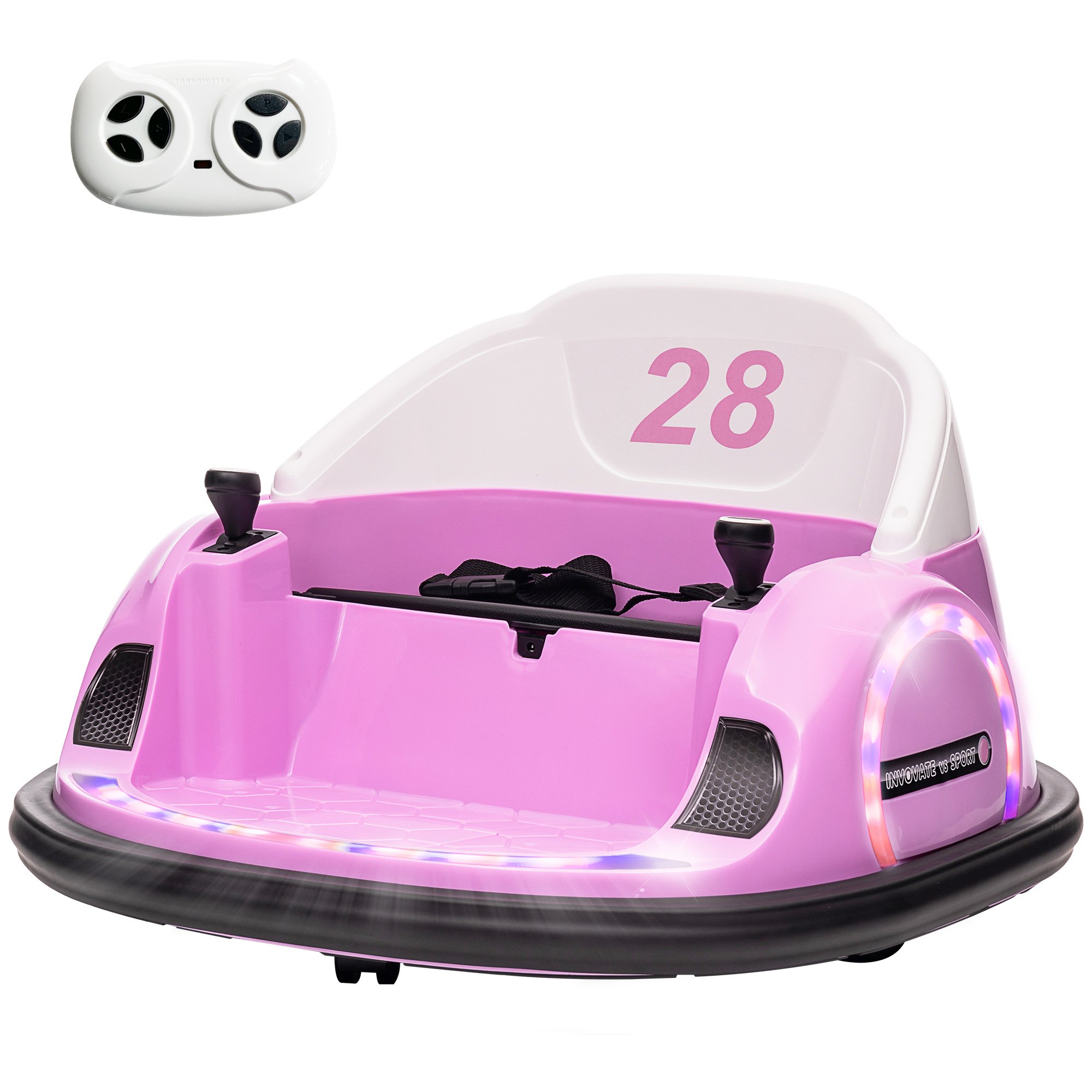 AIYAPLAY 12V 1.5 to 5 Years Remote Control 360 Rotation Bumper Car – Pink - Image 2