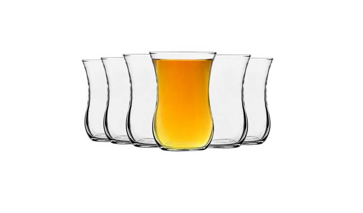 LAV Klasik Turkish Tea Glasses - Clear - Pack of 12