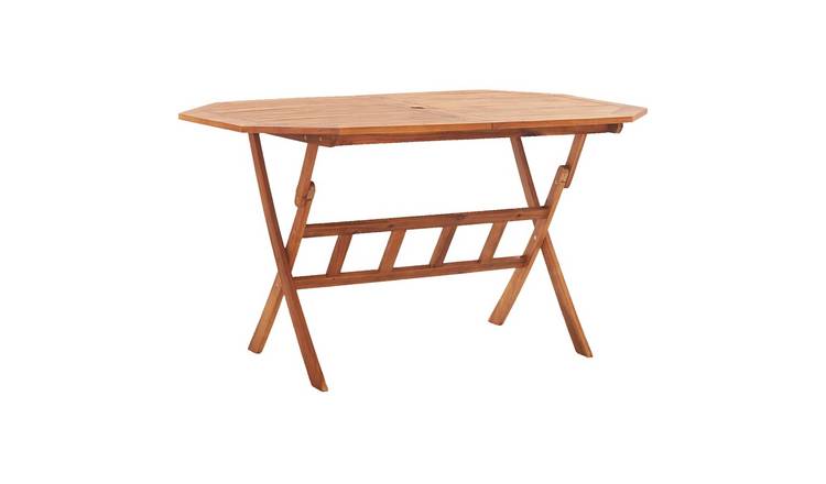 Walplus Solid Acacia Wood Folding Garden Table - Brown - 135 x 85 x 75 cm