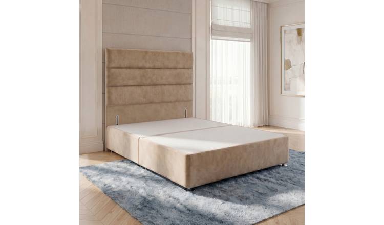 Somnior Regent Velvet Small Single Divan Bed 54" Headboard - Beige
