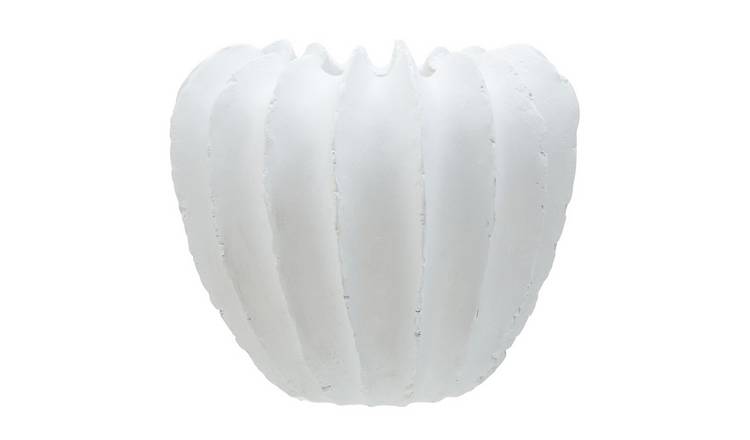 Orsina Broc Textured Vase – White