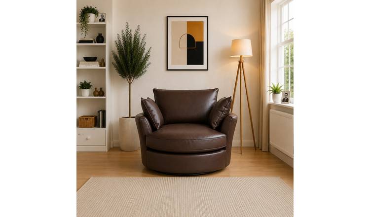 Artemis Home Fairburn Swivel Based Cuddle Chair - Brown