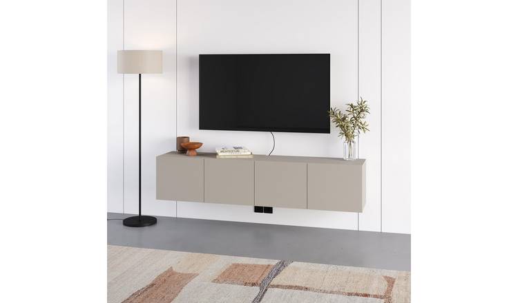 Decortie Combe Particleboard Wall Mounted TV Unit - Sand