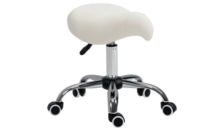 HOMCOM Rotate Height Adjustable Salon Massage Spa Chair - Cream