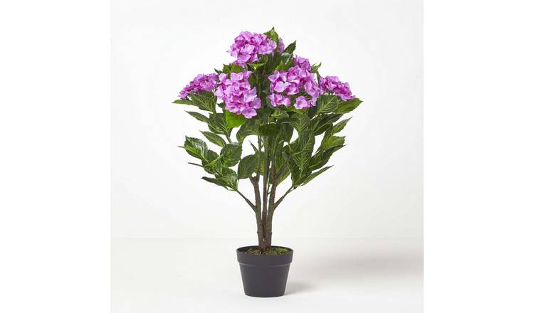 Homescapes Handcrafted Artificial Hydrangea Plant 85 cm - Purple