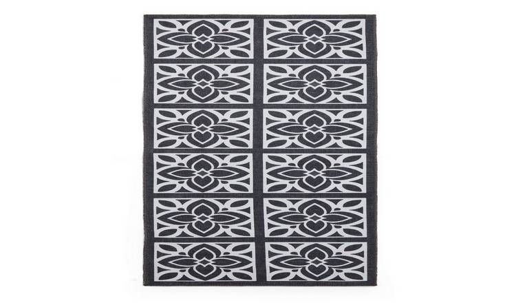 Mega Flooring Grey Modern Geometric Rug - 61 x 120cm