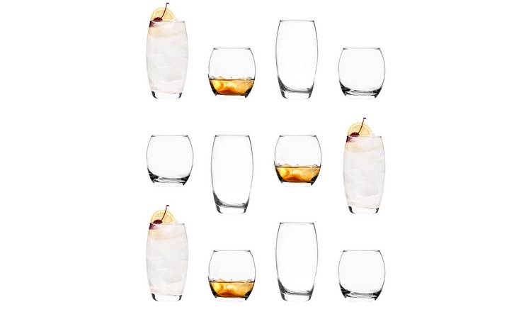 LAV 12pc Empire Glassware Set - Clear