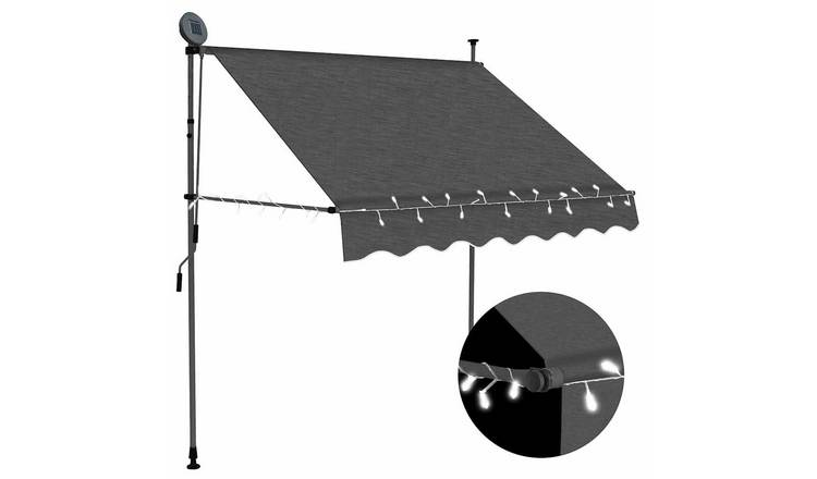 Walplus Electric Polyester Retractable Awning - Anthracite - 100 x 120 cm
