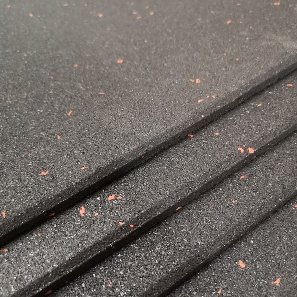 Ark Mat 1m x 1m x 20mm Interlocking Rubber Gym Tile - Orange Fleck - Image 2