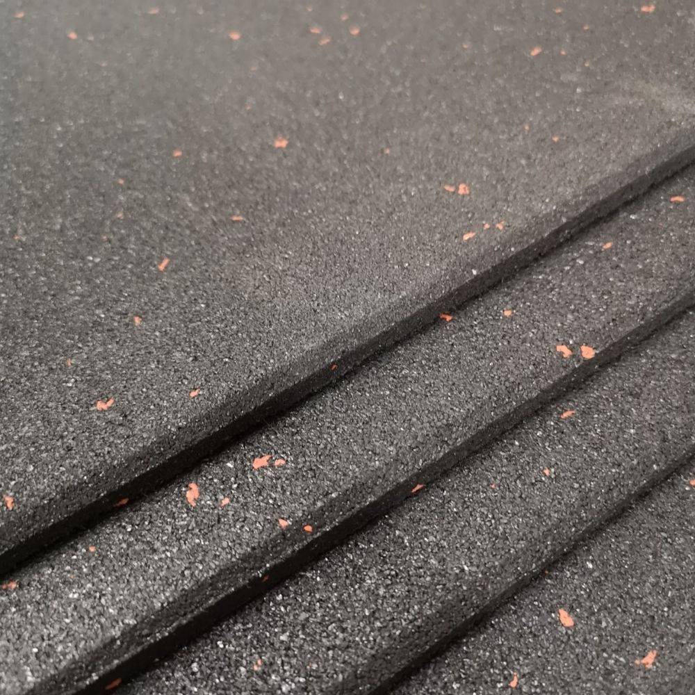 Ark Mat 1m x 1m x 20mm Interlocking Rubber Gym Tile - Orange Fleck - Image 2