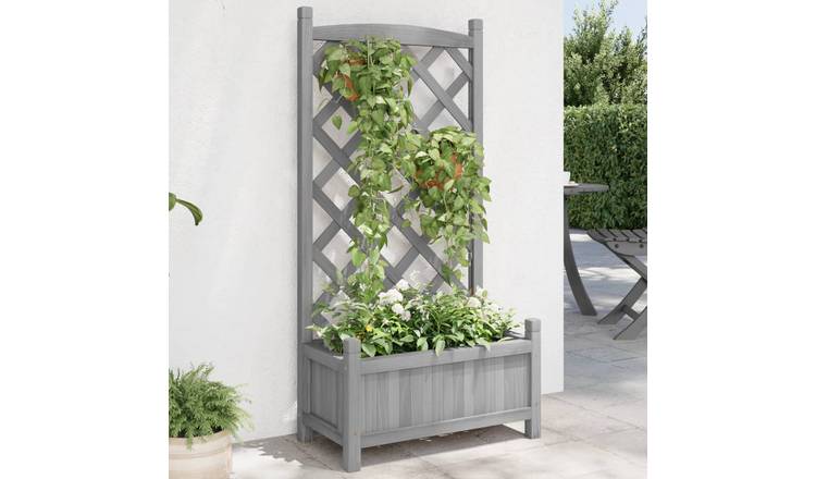 Walplus Firwood Garden Planter - Grey - 55 x 30 x 110 cm