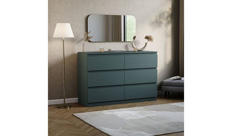 Vida Designs Denver 6 Drawer Chest - Green