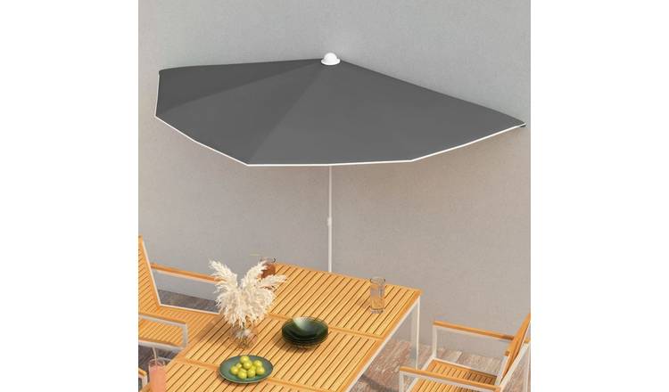 Walplus Polyester Garden Parasol - Anthracite - 180 x 90 x 195 cm