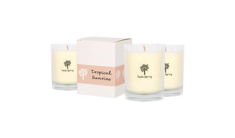 Nicola Spring 160ml Soy Wax Scented Candles Pack of 3 - Tropical Sunrise