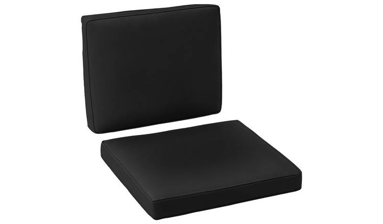 Outsunny 2-Piece Garden Seat and Back Cushion Set - Black