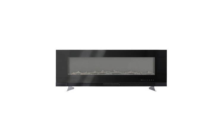 Living and Home 60 Inch Wall Mounted Electric Fireplace with Remote - Black