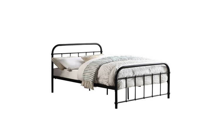 Slumberworks Tewin Vintage Double Bed Frame – Black