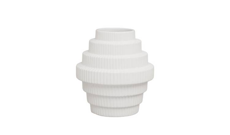 Orsina Fabia Small Step Design Vase - White