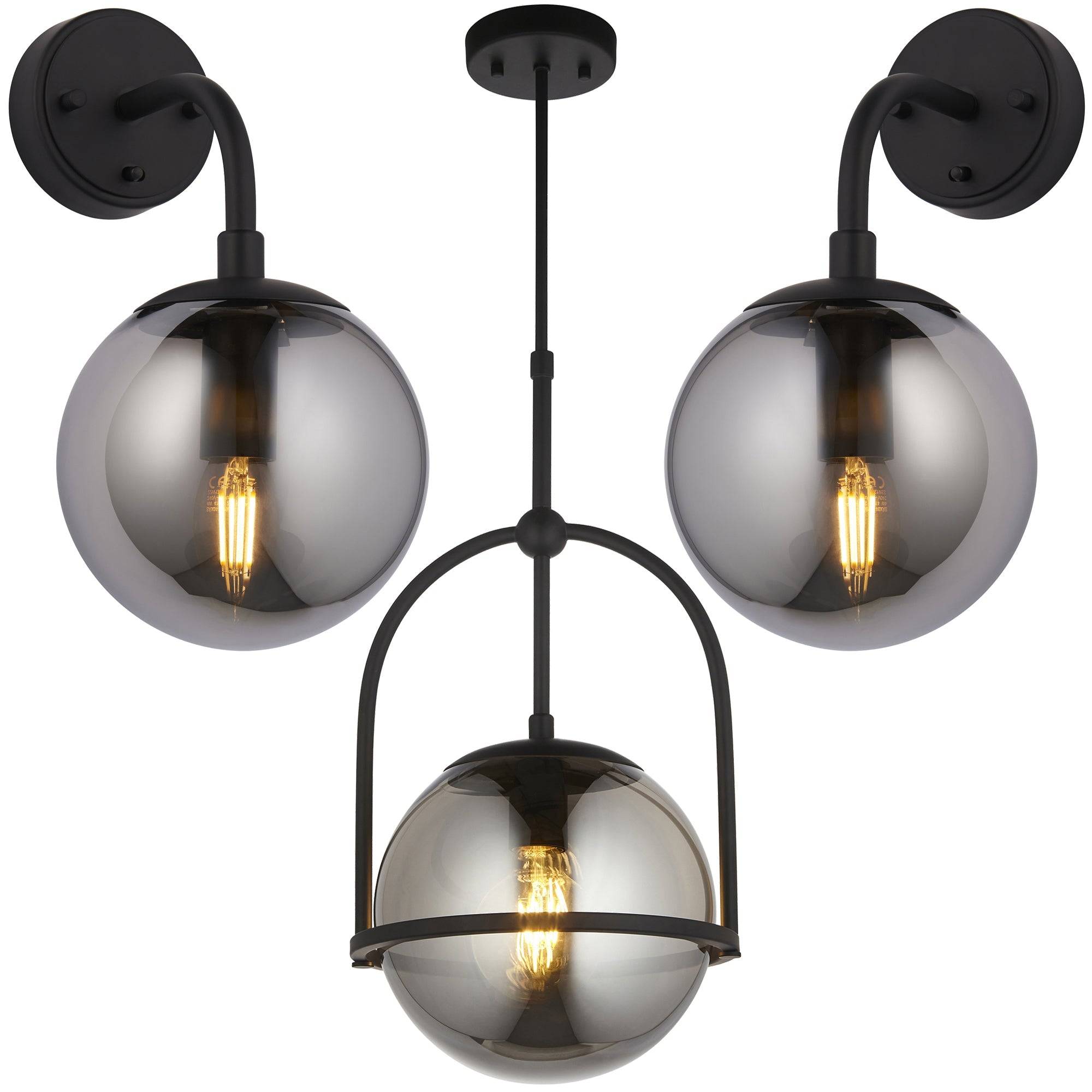 Loops Direct Steel LED Lighting Set - Matt Black - Image 1