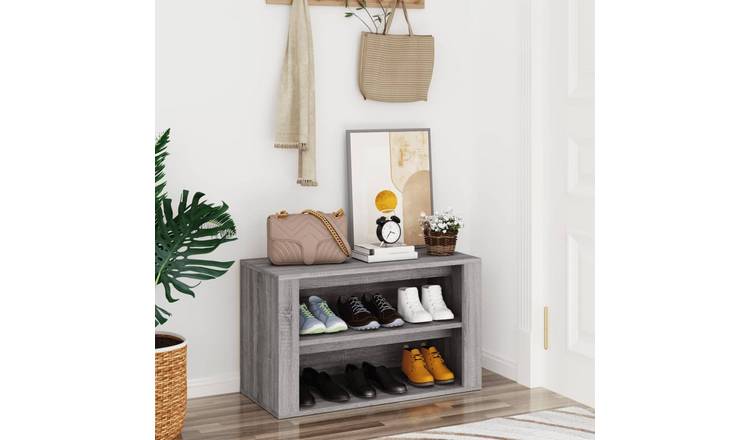Walplus Engineered Wood Shoe Rack - Grey Sonoma - 75 x 35 x 45 cm