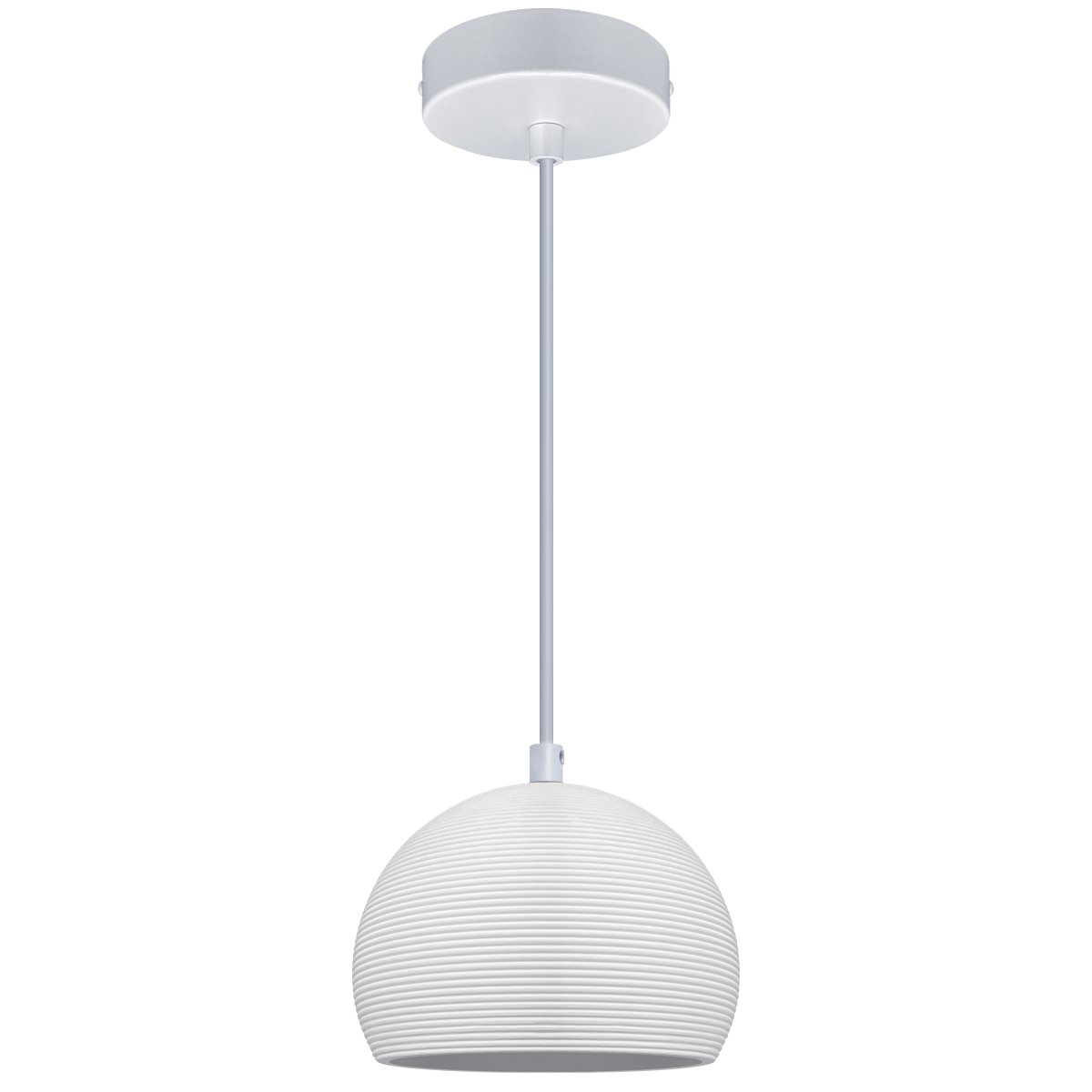 Energy Light Bulbs Ceramic Groove Pattern Ceiling Pendant Light - White - Image 1