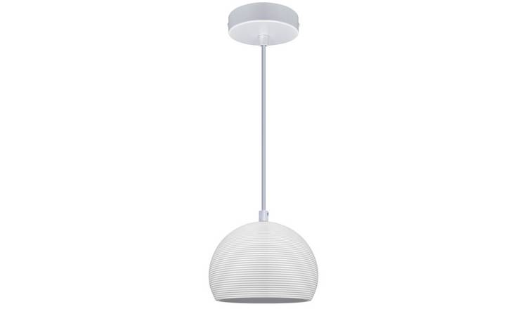 Energy Light Bulbs Ceramic Groove Pattern Ceiling Pendant Light - White