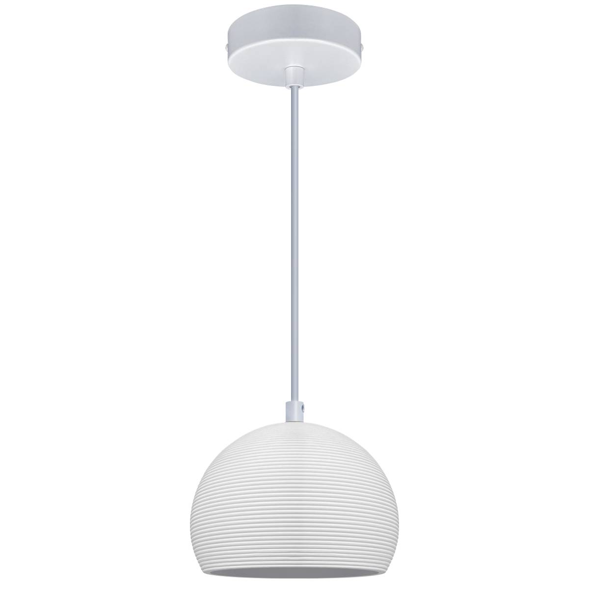 Energy Light Bulbs Ceramic Groove Pattern Ceiling Pendant Light - White - Image 1