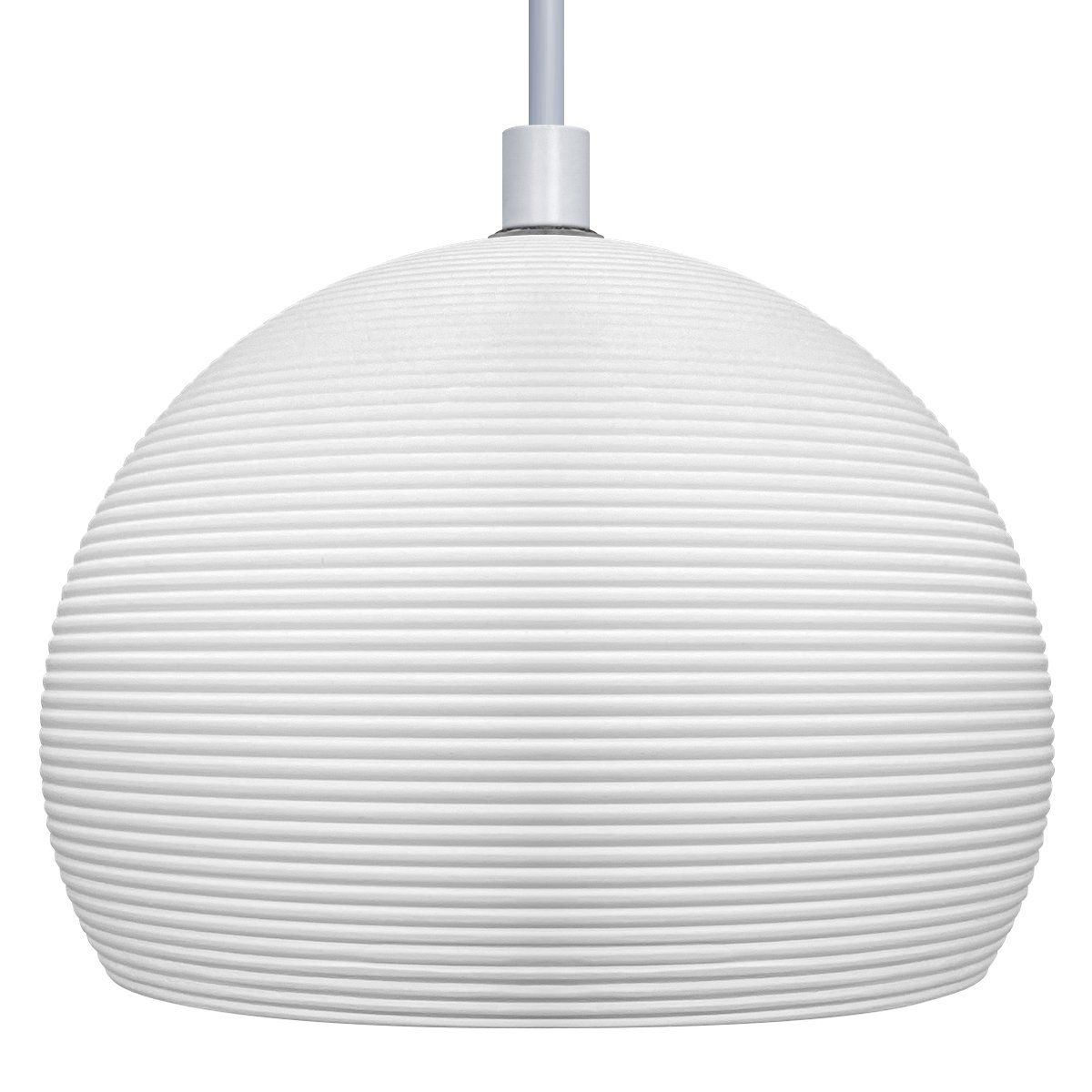 Energy Light Bulbs Ceramic Groove Pattern Ceiling Pendant Light - White - Image 3