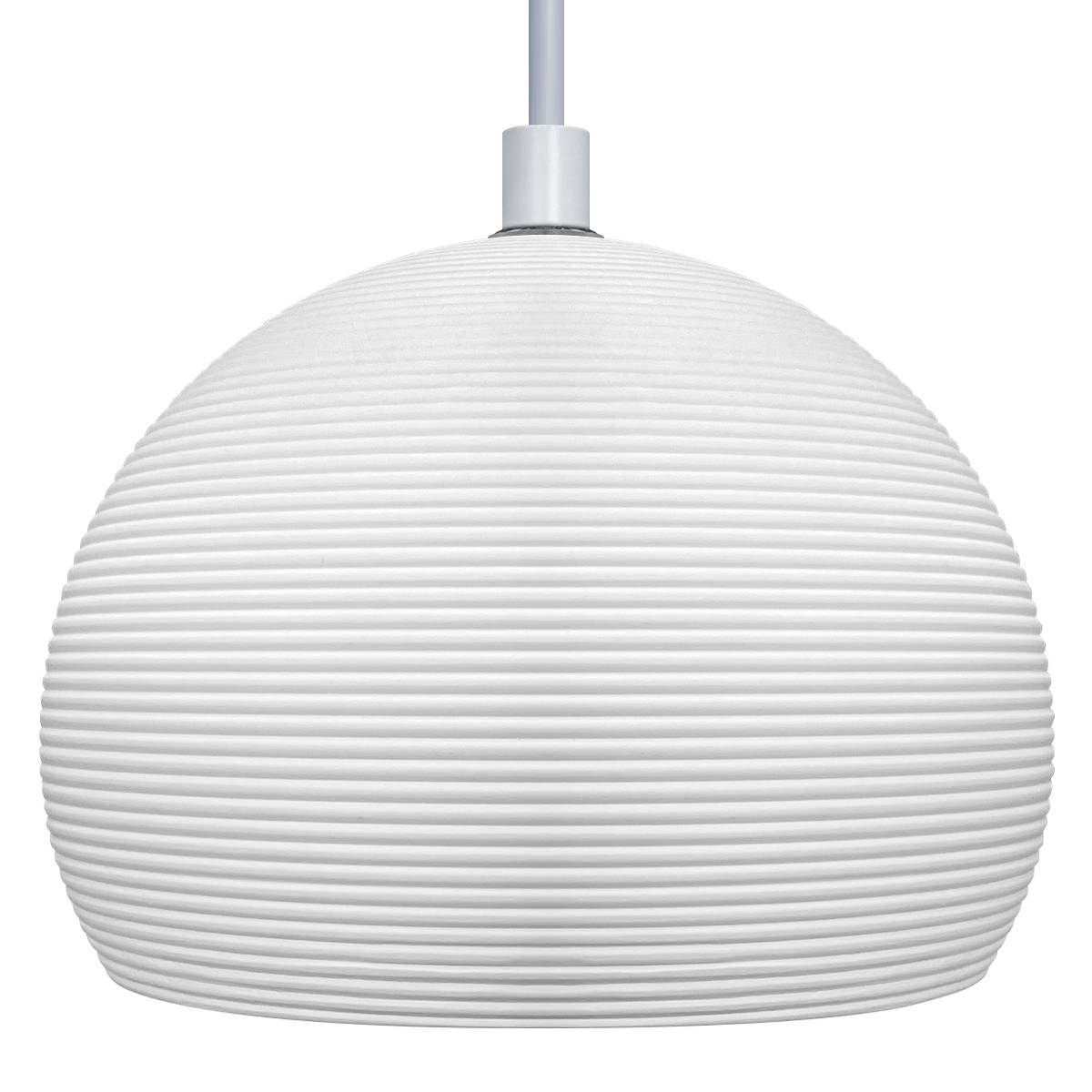 Energy Light Bulbs Ceramic Groove Pattern Ceiling Pendant Light - White - Image 3