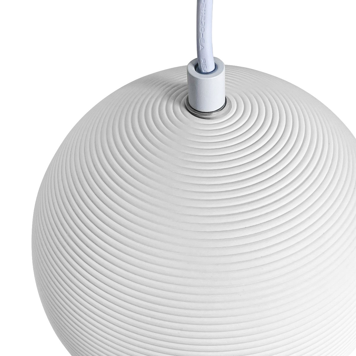 Energy Light Bulbs Ceramic Groove Pattern Ceiling Pendant Light - White - Image 4