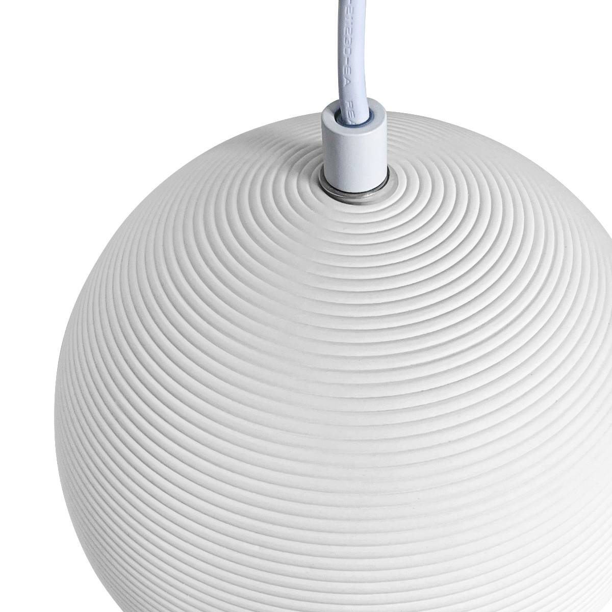Energy Light Bulbs Ceramic Groove Pattern Ceiling Pendant Light - White - Image 4