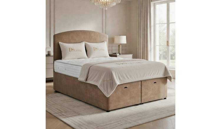 DS Living Opulence Double Upholstered Ottoman Bed Frame - Mink