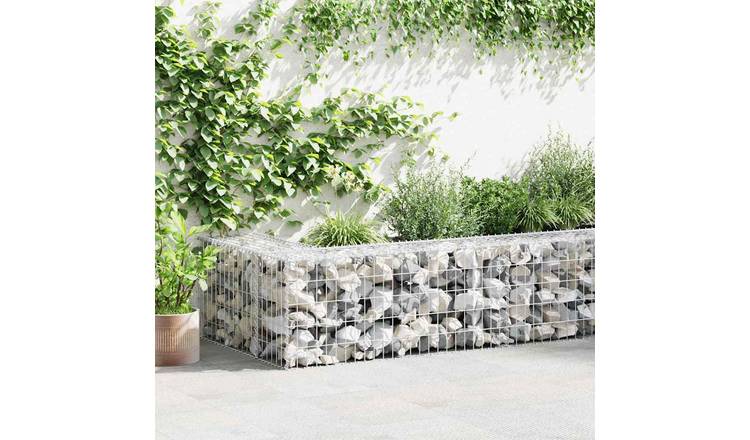 Walplus Galvanised Steel Gabion Basket - Silver - 100 x 50 x 50 cm