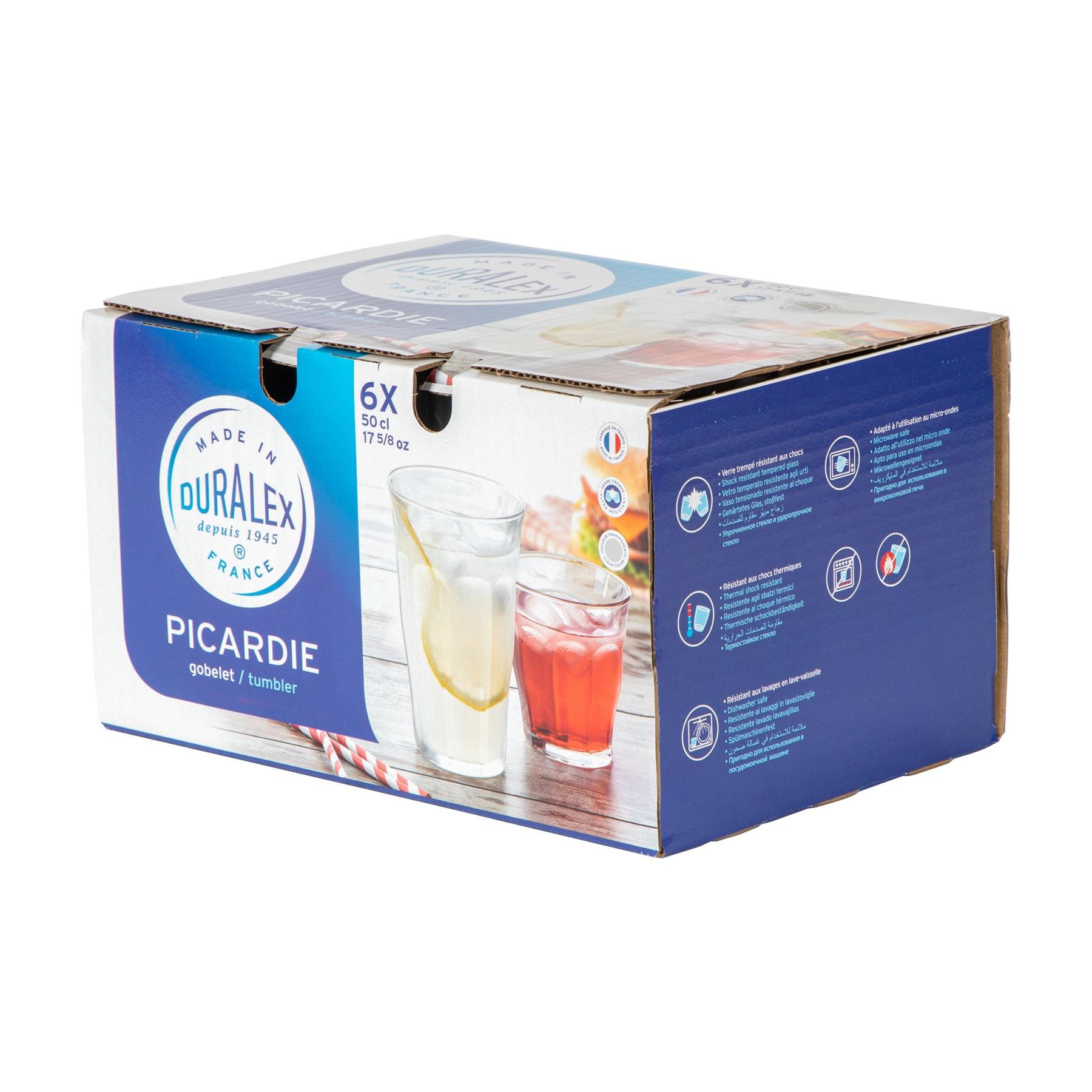 Duralex Picardie 500ml Drinking Glass Tumblers Pack of 12 - Clear - Image 2