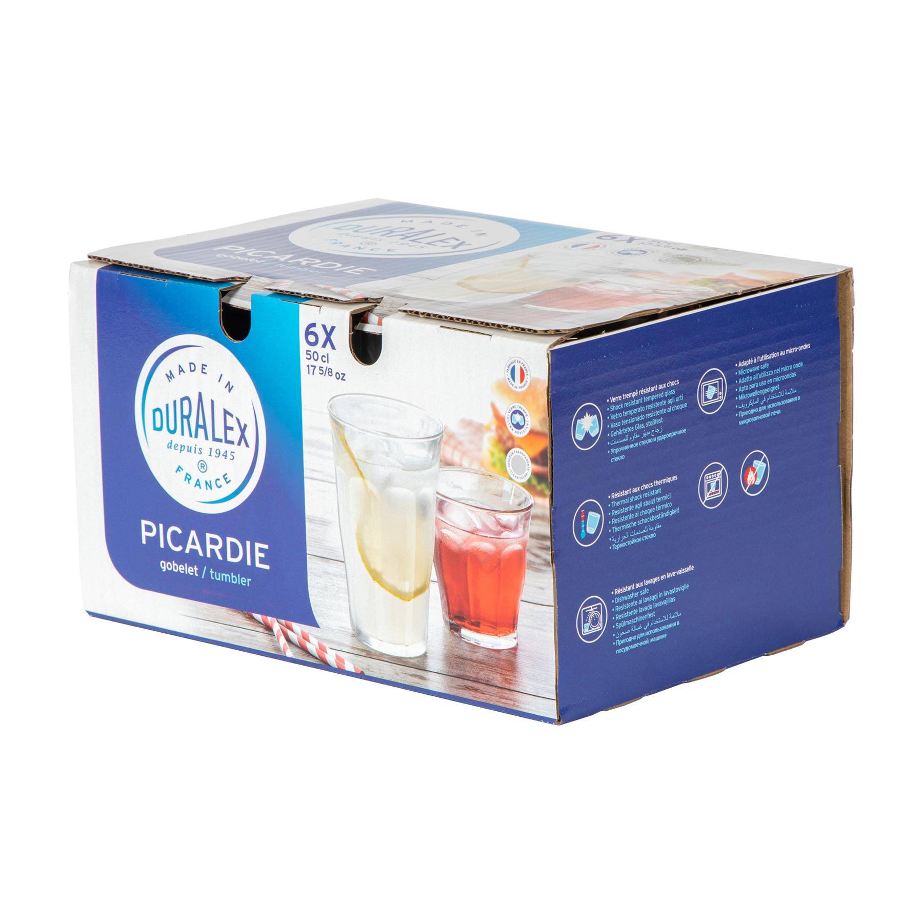 Duralex Picardie 500ml Drinking Glass Tumblers Pack of 12 - Clear - Image 2