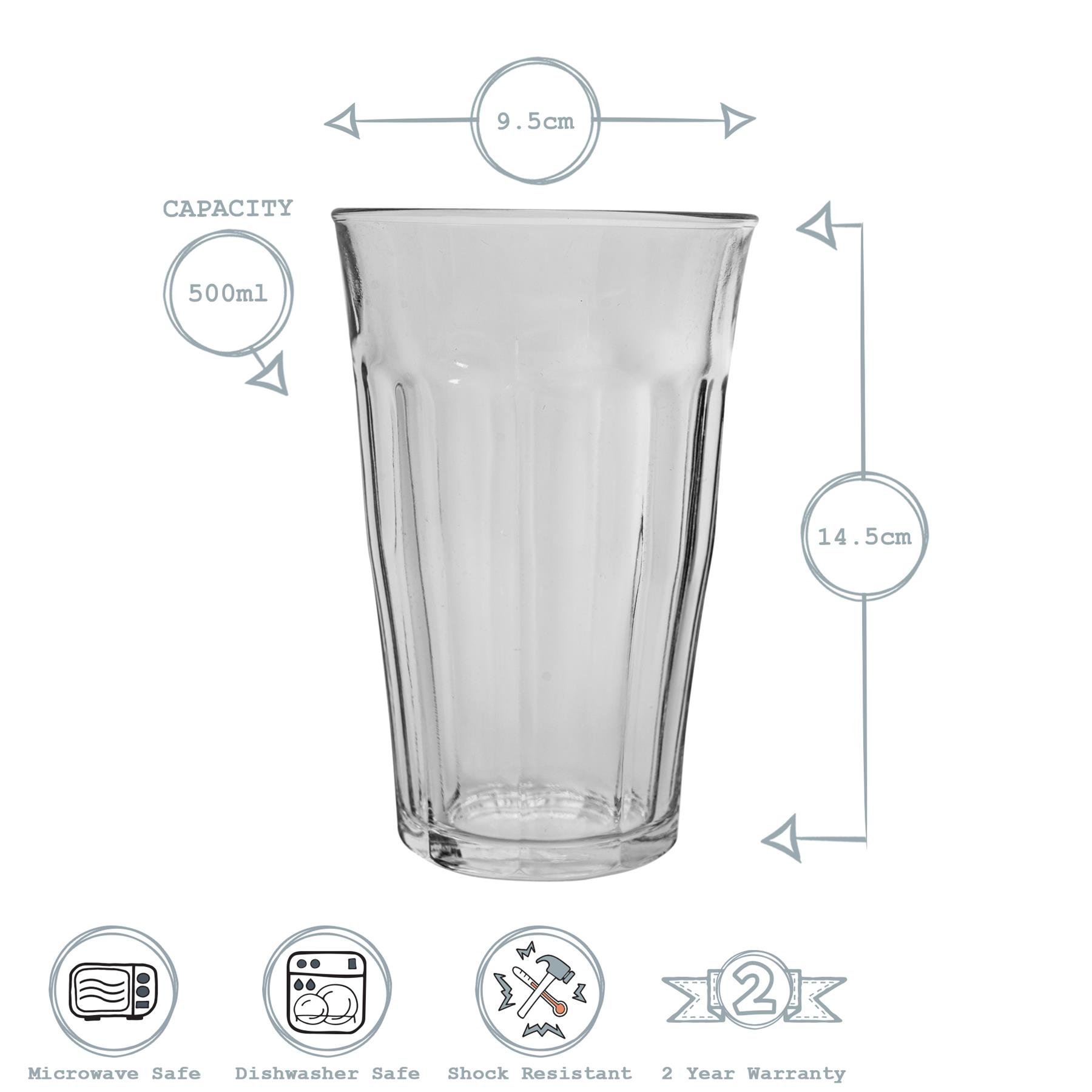 Duralex Picardie 500ml Drinking Glass Tumblers Pack of 12 - Clear - Image 3