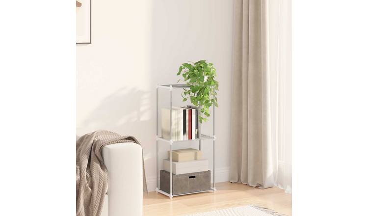 Walplus Aluminium Tubular Shelf - White - 42.5 x 27 x 91.5 cm