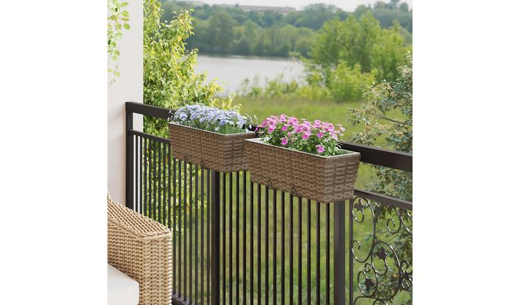 Walplus Pack of 2 Metal Garden Planter V2 - 50 x 17 x 17 cm