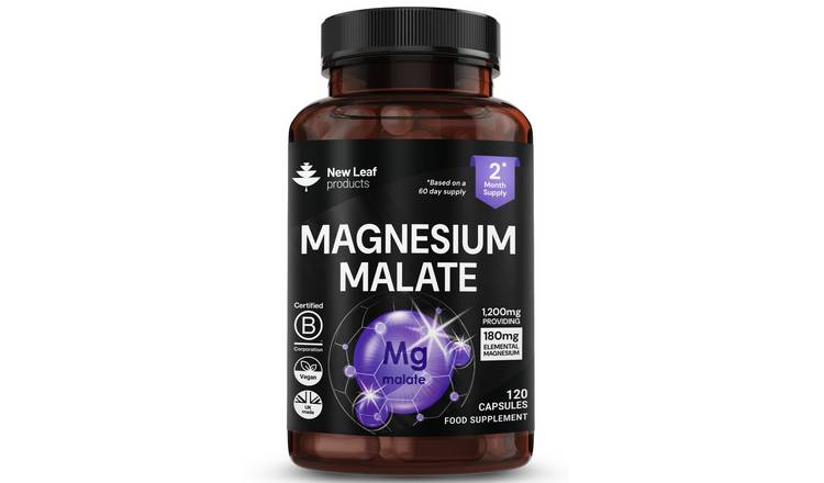 New Leaf Magnesium Malate 1200mg Supplements - 120 Capsules