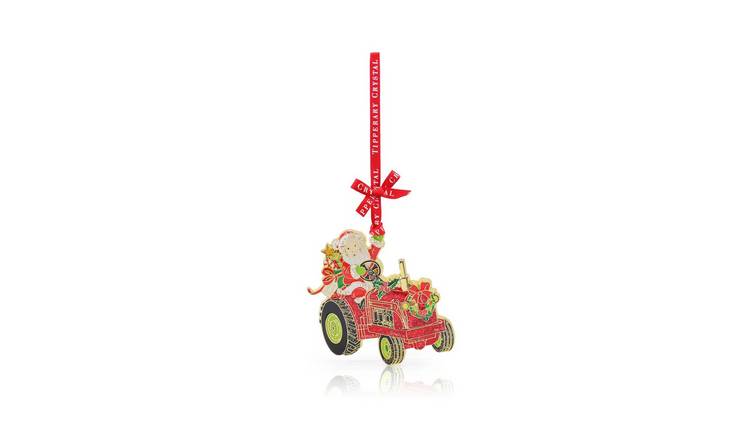 Tipperary Metal Sparkle Santa Tractor Hanging Decoration