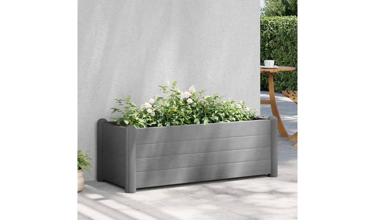 Walplus Polypropylene Raised Garden Bed - Stone Grey - 100 x 43 x 35 cm